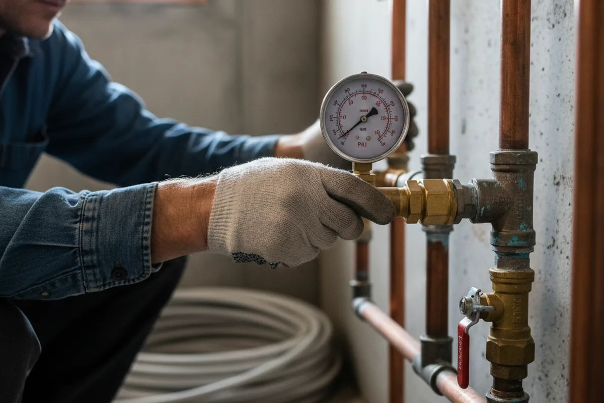 Pressure testing a repaired line during Water Line Repair in Sayville